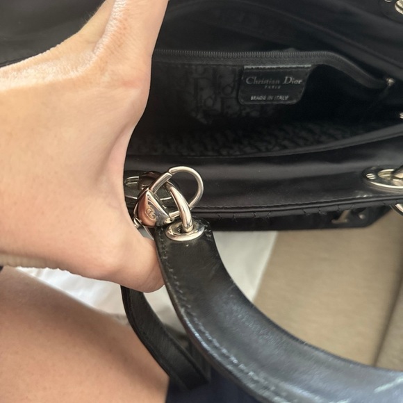 Christian Dior Black Cannage Quilted Nylon Medium Lady Dior Bag ****Authentic - Picture 9 of 14